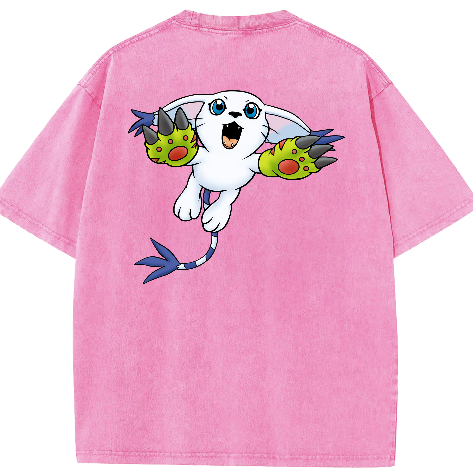 （画像用） Digimon デジタルモンスター/デジモン 綿100% ヴィンテージ風 半袖Tシャツ（背面プリント）